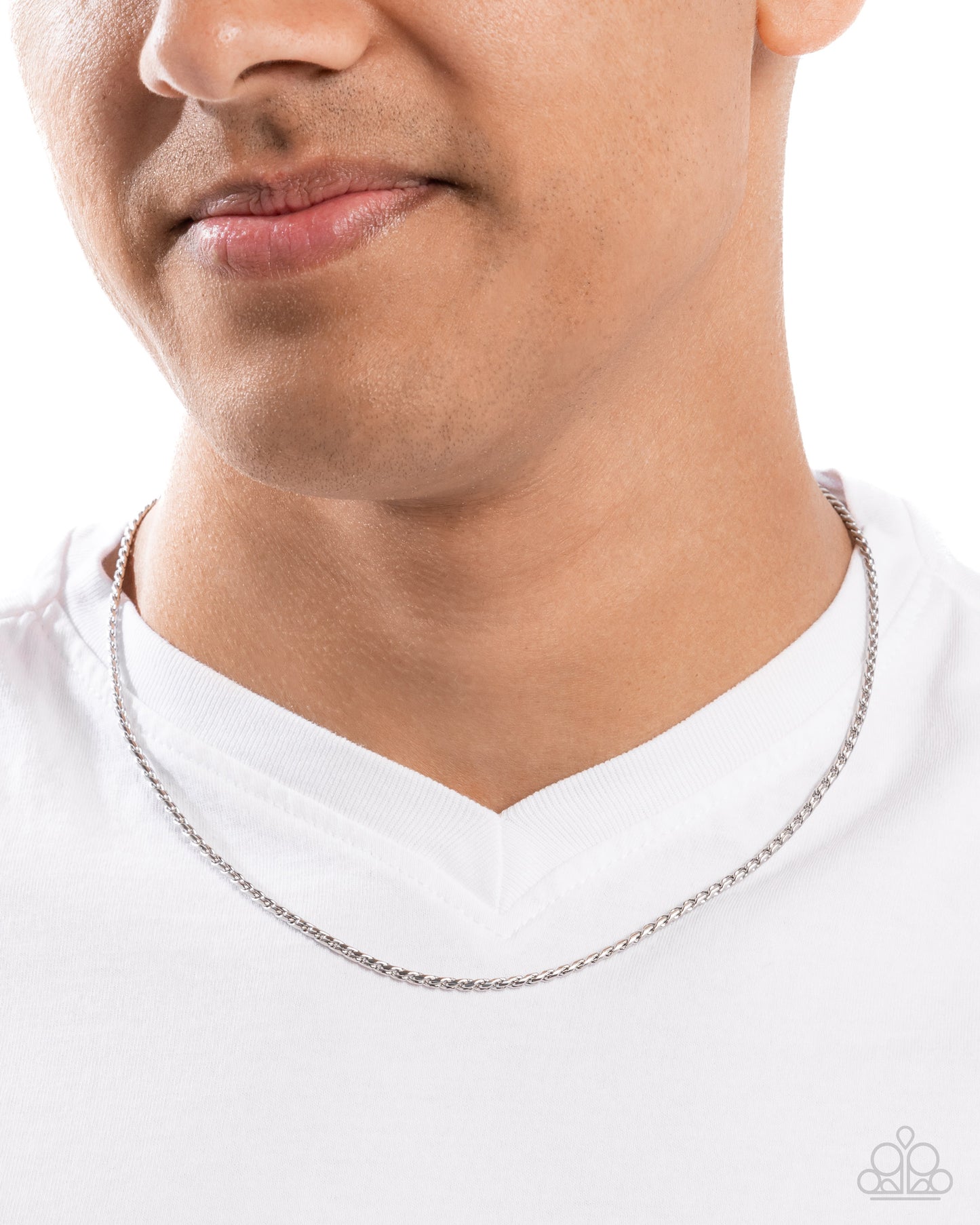 Stainless Solo - Silver Stainless Steel Twisted Chain Urban Necklace Paparazzi N2894