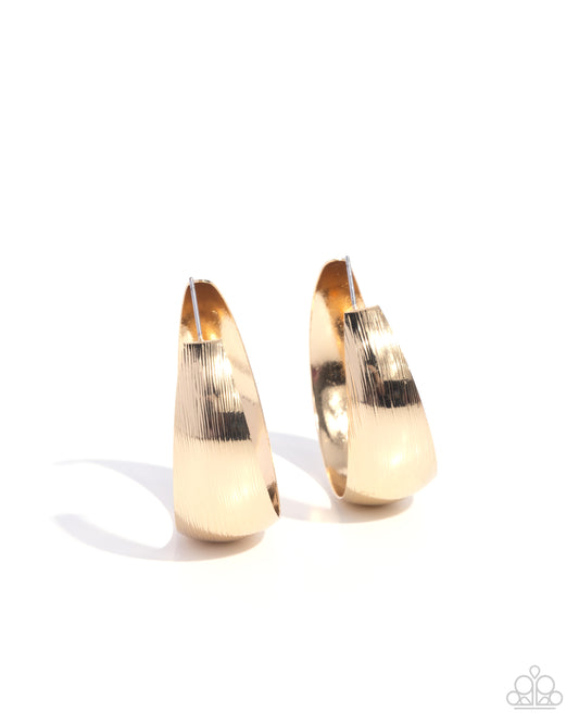 Subtle Sheen - Gold 1 3/4 Inch Hoop Earring Paparazzi E2611