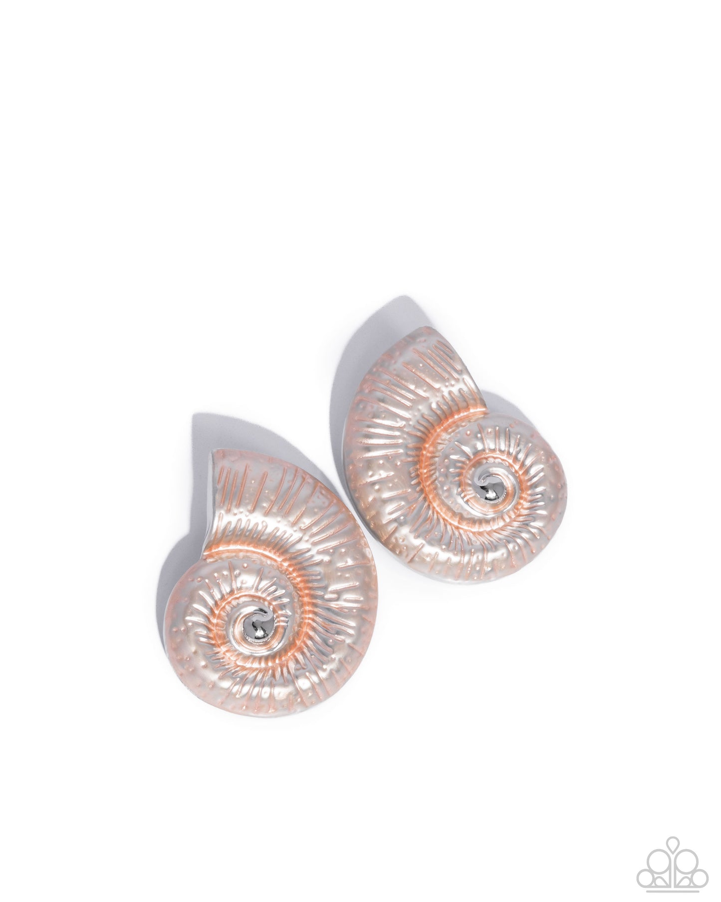 Chill Conch - Orange Pearl Painted Seashell Summer Beach Vibe Post Earring Paparazzi