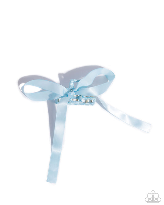 Haute Hairstylist - Blue - Baby Blue Ribbon Hair Claw Clip Paparazzi
