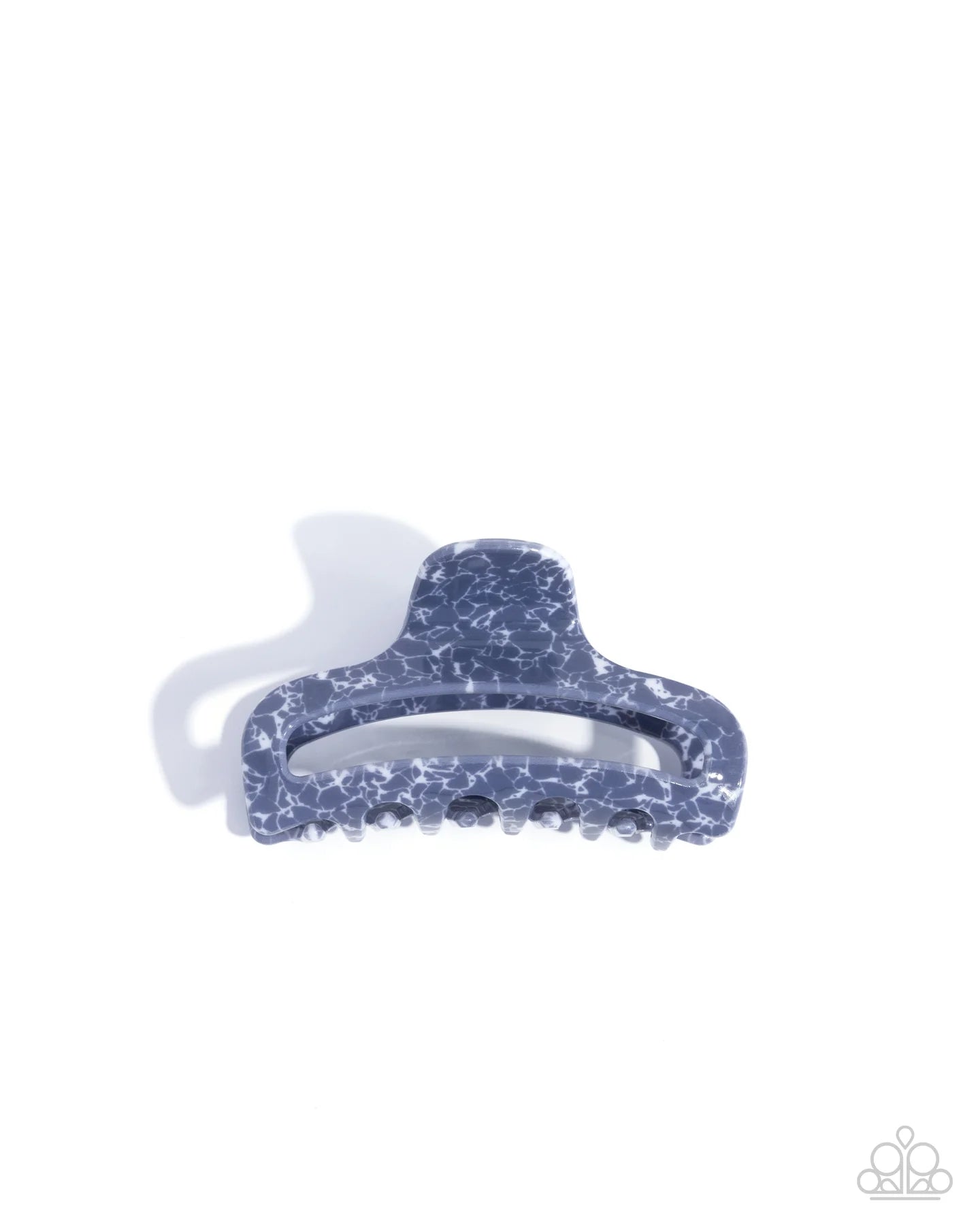 Marbled Model - Silver Gray Acrylic Claw Hair Clip Paparazzi H0207