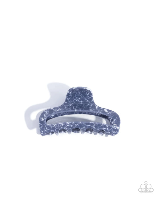 Marbled Model - Silver Gray Acrylic Claw Hair Clip Paparazzi H0207