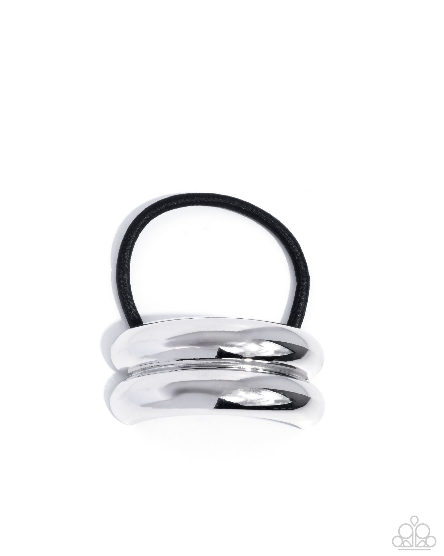 Headlining Hair Toss - Silver Double Bar Sturdy Elastic Hair Tie Paparazzi
