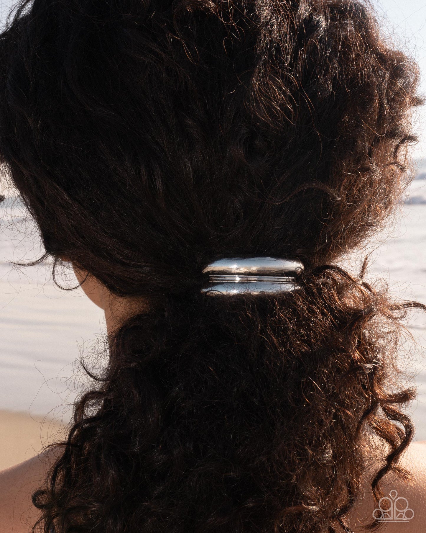 Headlining Hair Toss - Silver Double Bar Sturdy Elastic Hair Tie Paparazzi