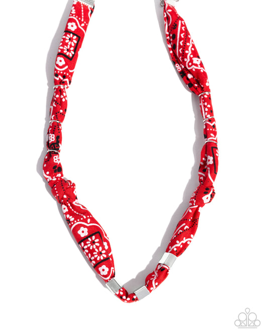 Bandana Balance - Red Bandana Santa Fe Style Necklace Paparazzi N3109