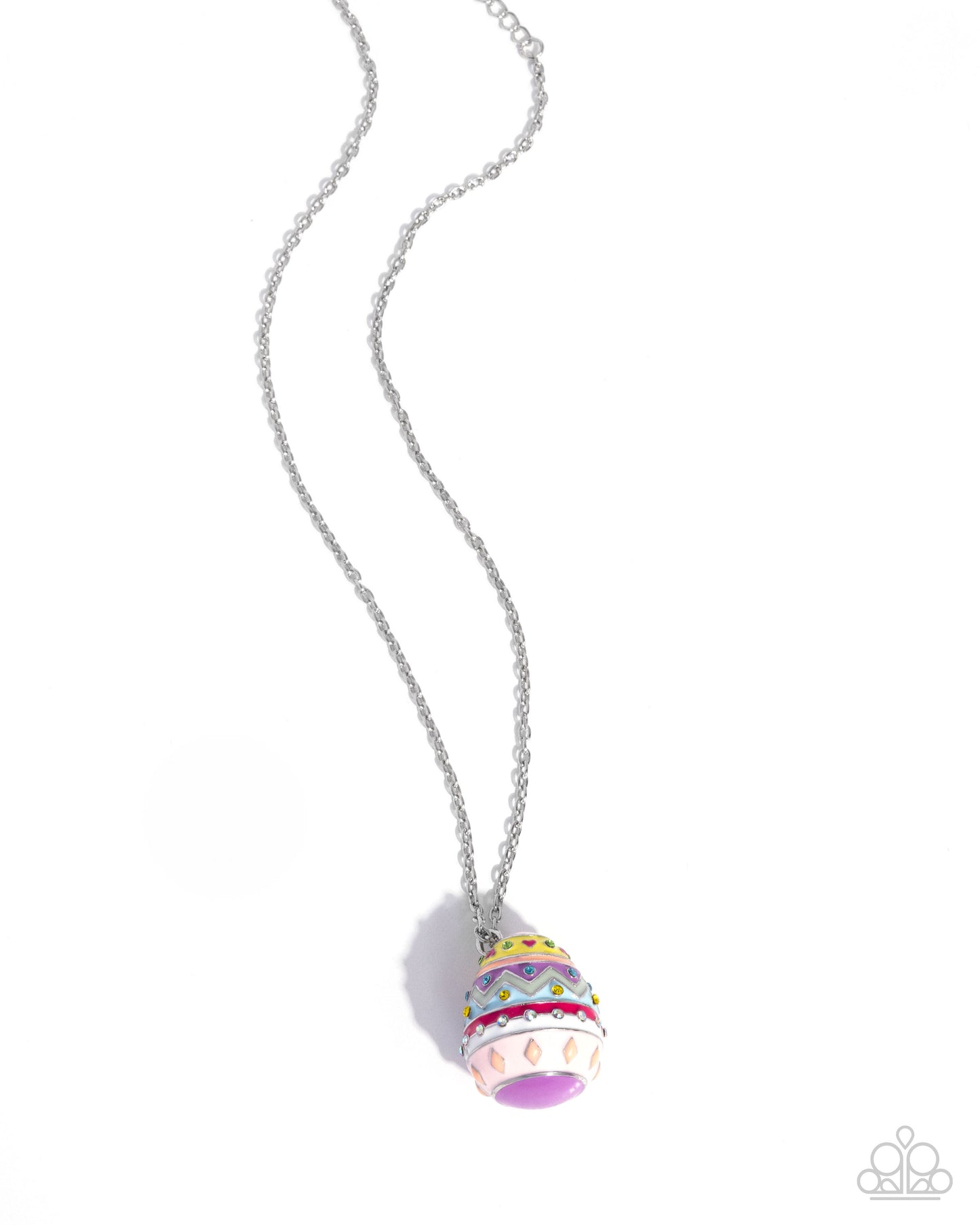 Eclectic Easter Egg - Multicolored Easter Egg Pastel Pendant Necklace Paparazzi N2923