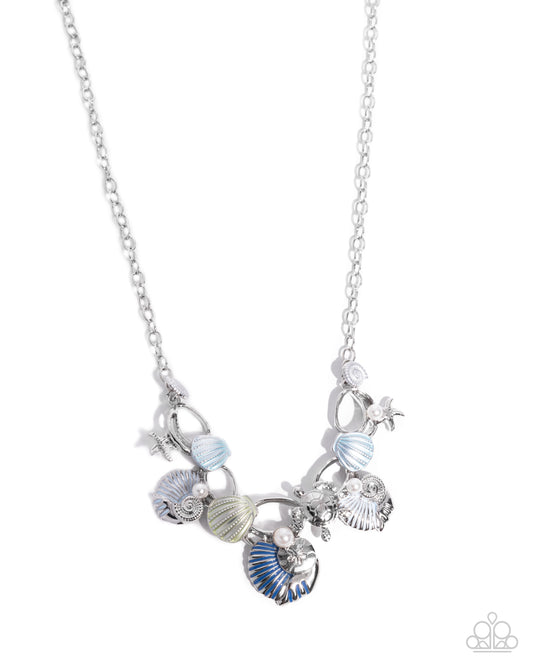 Oceanic Octave - Blue Snail & Seashell Beach Vibe Necklace Paparazzi N2968