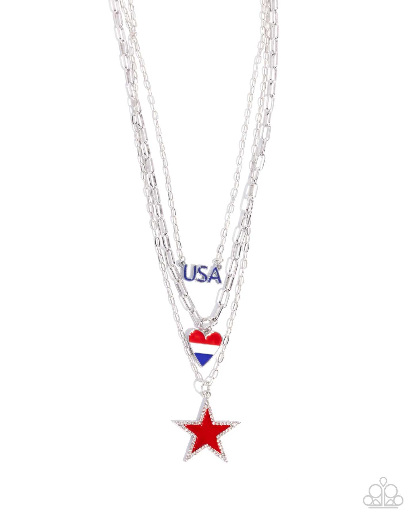 Unforgettable USA - Multi Layered Patriotic 4th Of July Necklace Paparazzi