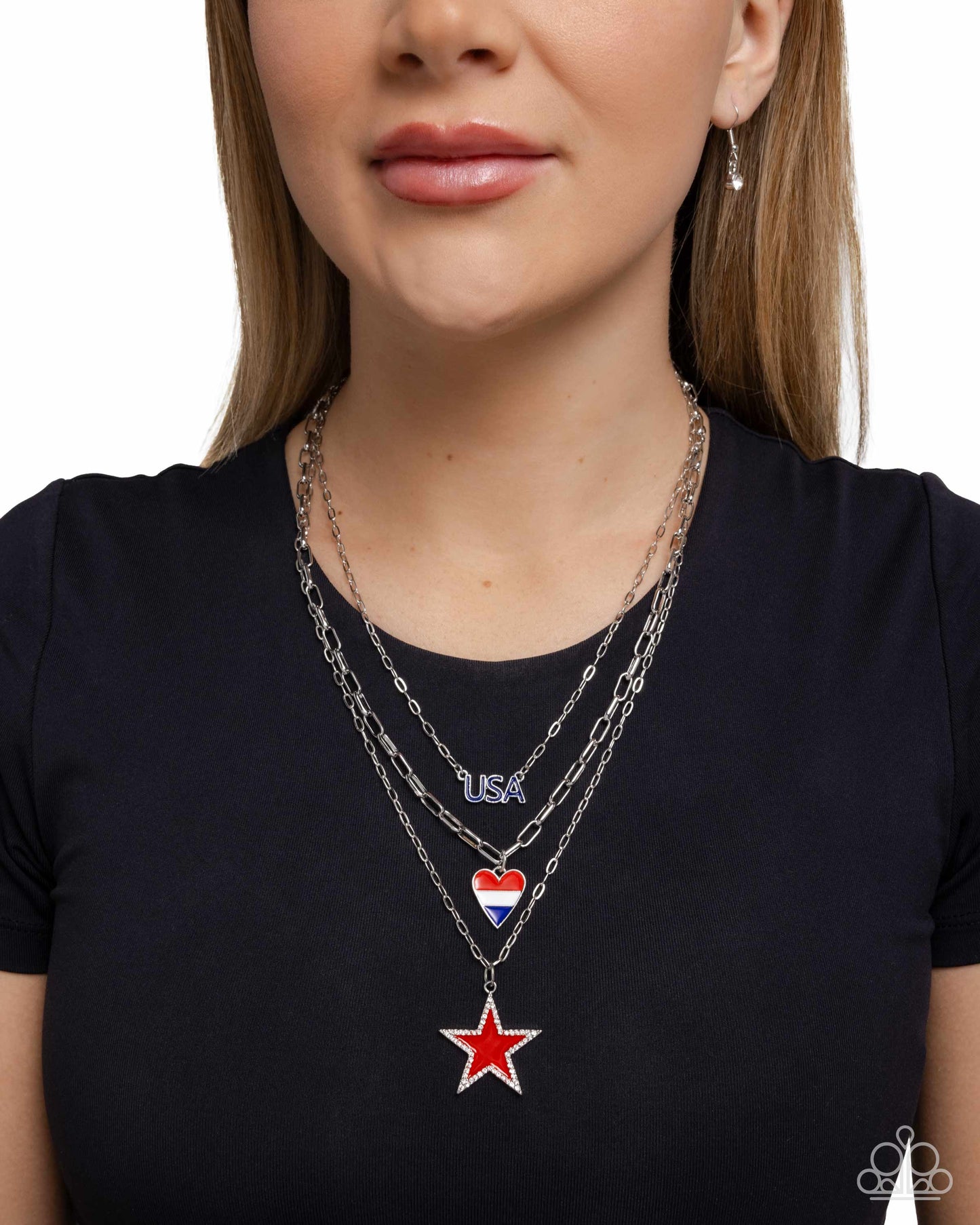 Unforgettable USA - Multi Layered Patriotic 4th Of July Necklace Paparazzi