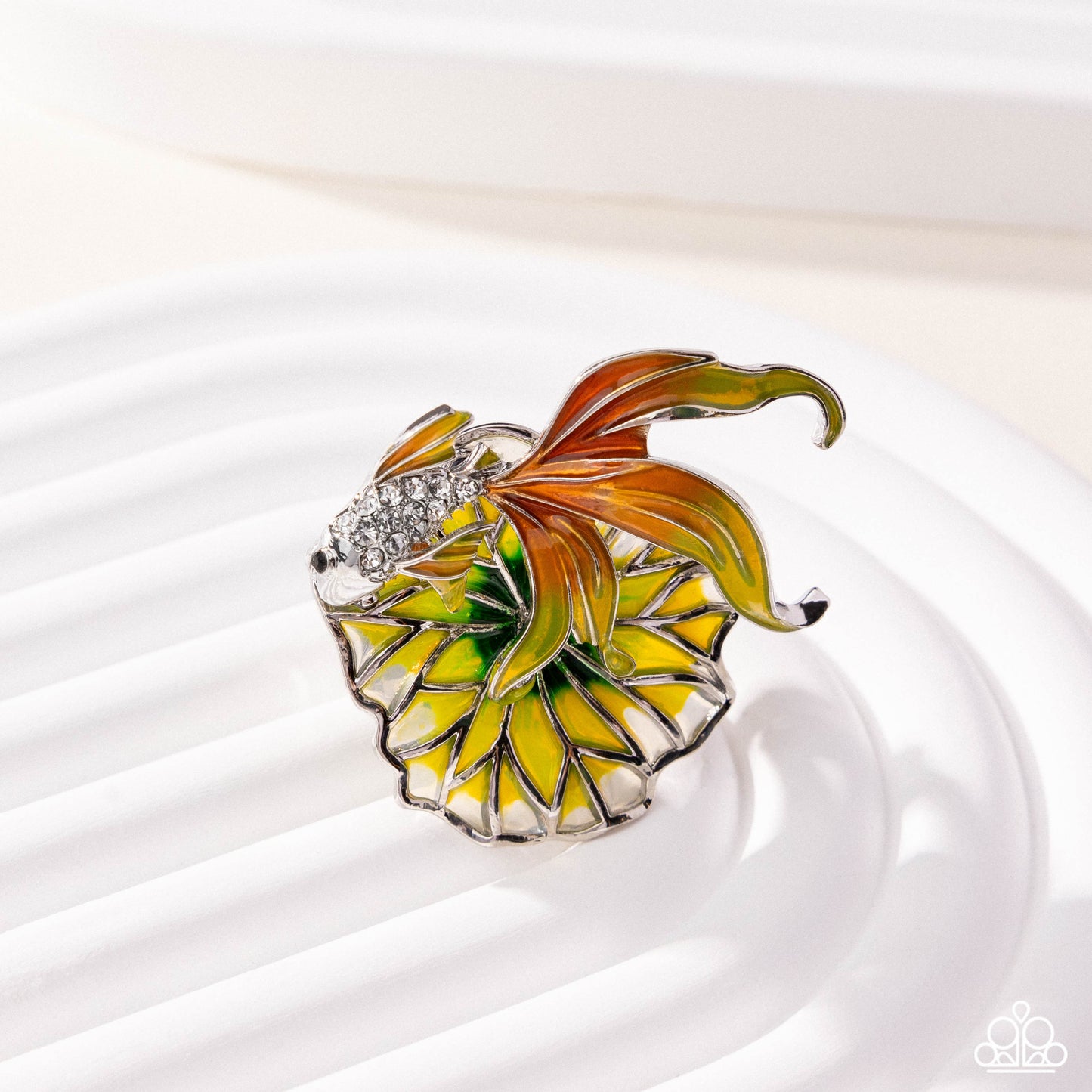Freshwater Flair - Multi Orange, Yellow Fish Ring Paparazzi Empower Me Pink 2025