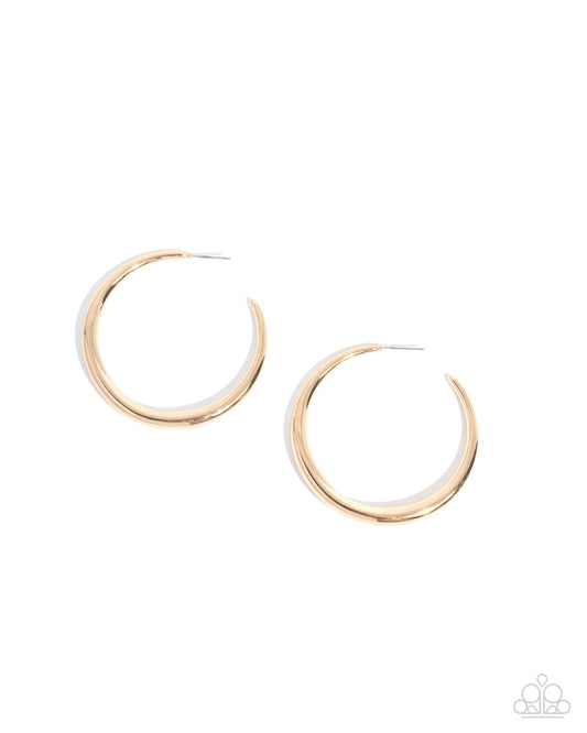 Sleek Selvage - Gold 2 Inch Hoop Earring Paparazzi E3129