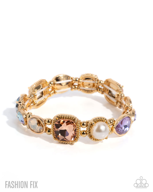 Collecting Chic - Multicolored gem Stretch Bracelet Fiercely 5th Avenue Fashion Fix June 2025 Paparazzi B2321