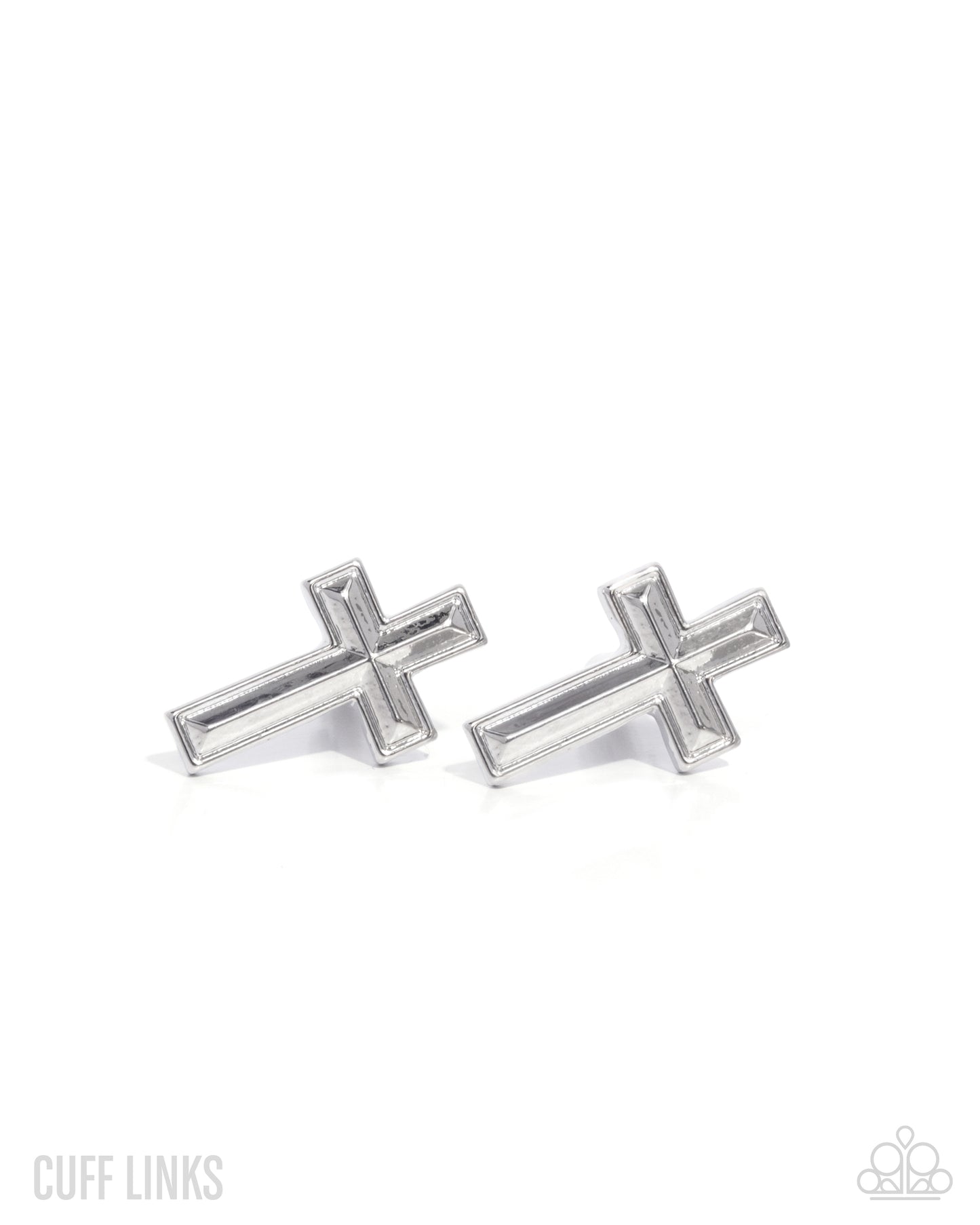 Paparazzi Crowning Cuff Links - Silver Cross French Cuff Links CL017