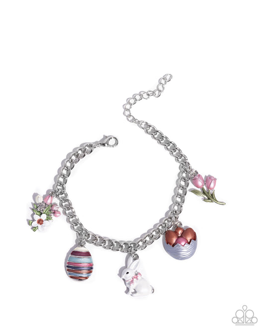 Easter Enhancement Multicolored Easter Charm Bracelet Paparazzi B2046
