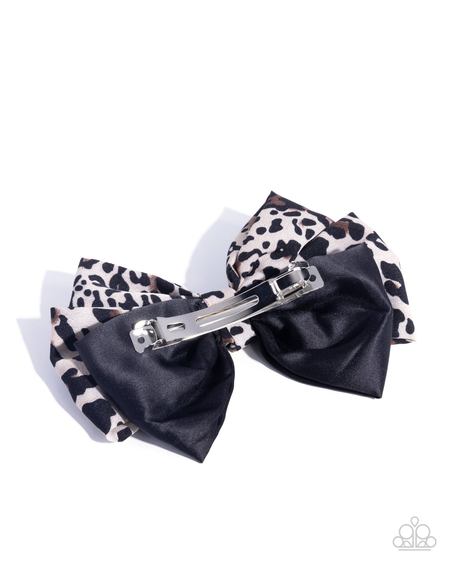 Leopard Lesson - Multi Colored Leopard Black & White Print Bow Hair Clip Paparazzi H0157