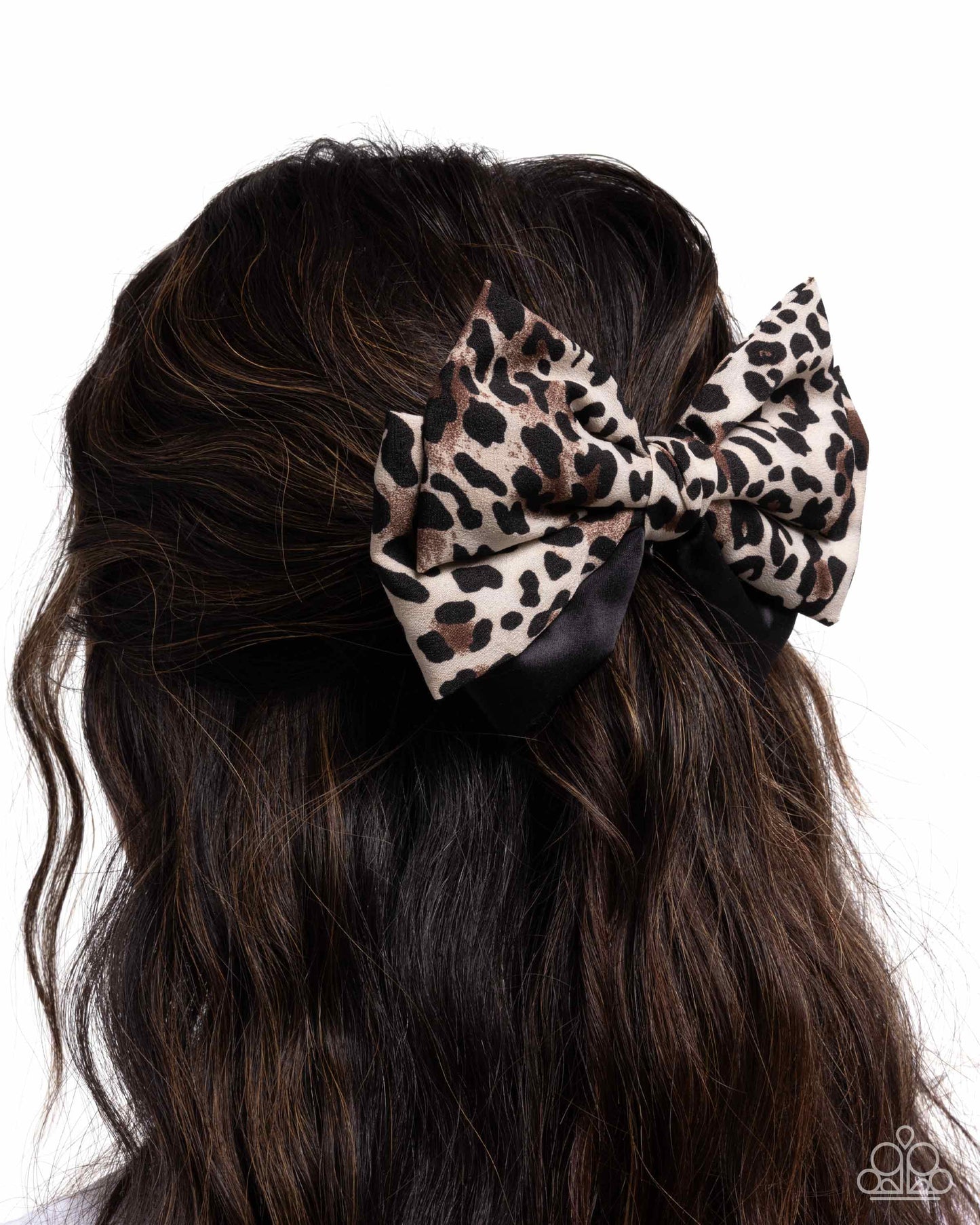 Leopard Lesson - Multi Colored Leopard Black & White Print Bow Hair Clip Paparazzi H0157