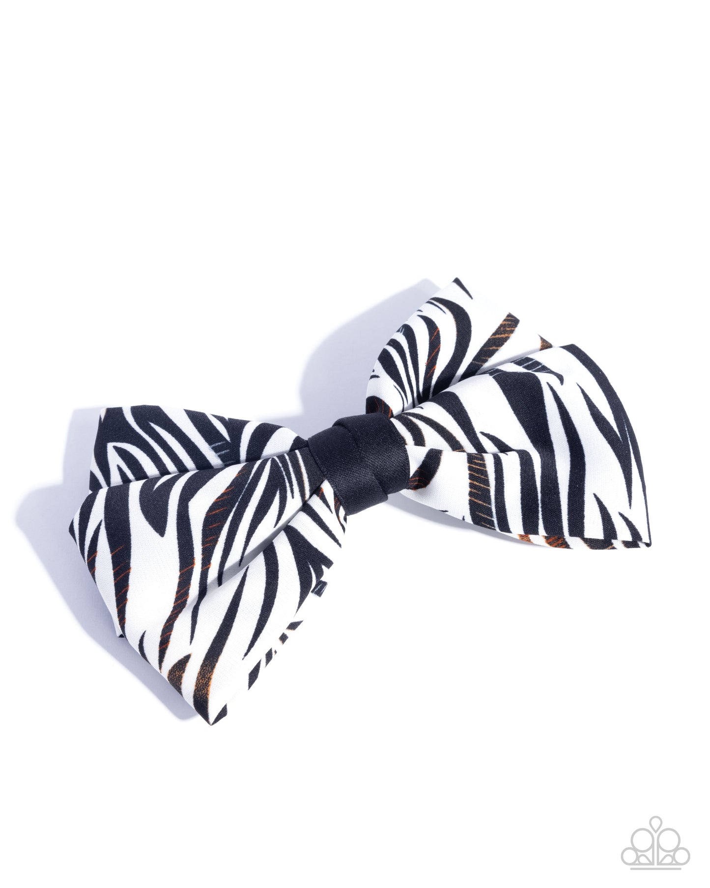 Zealous Zebra - White & Black Zebra Print Hair Ribbon Bow Hair Clip Paparazzi H0156