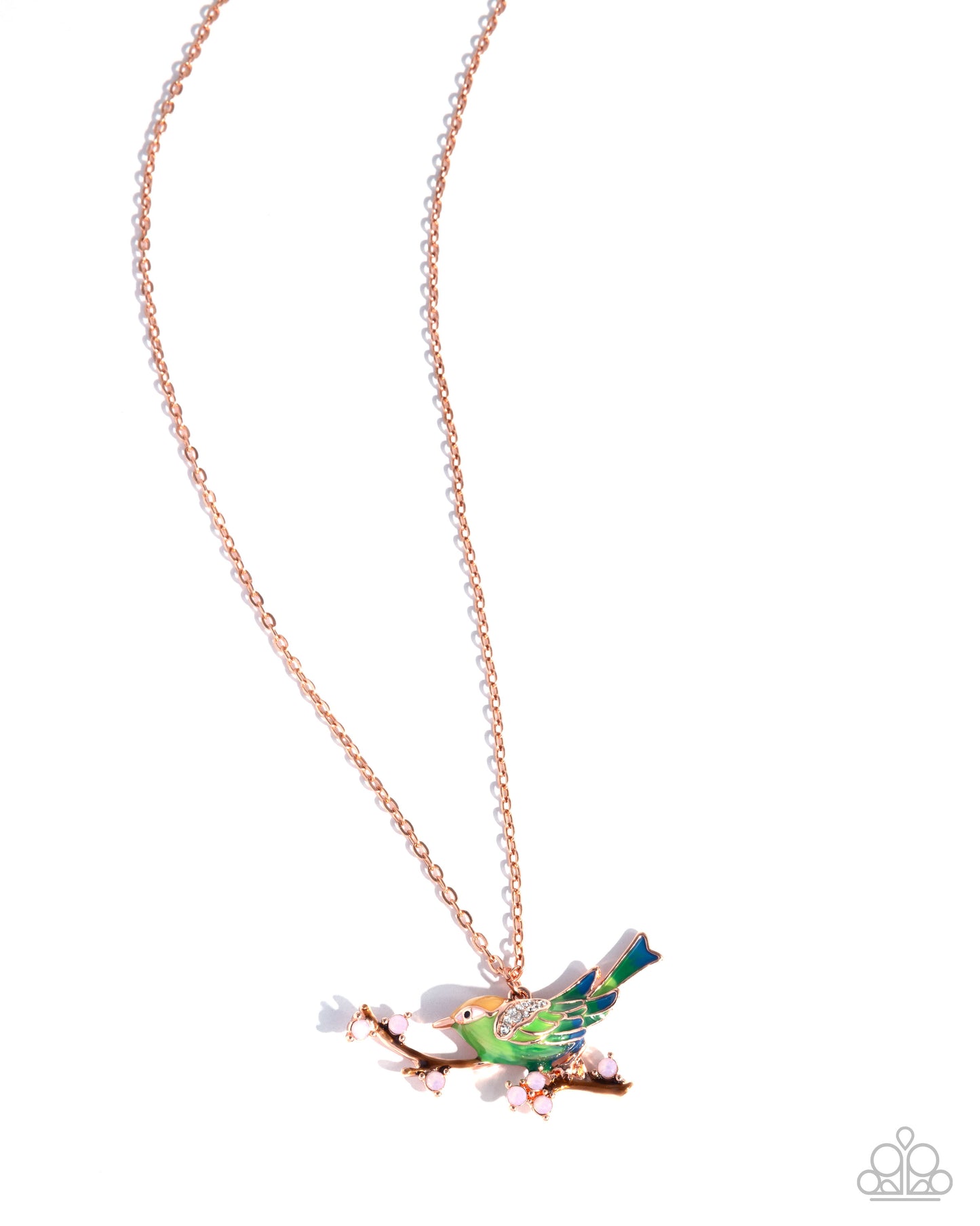 Painted Perch - Copper - Shiny Copper Chain & Bird Pendant Necklace Paparazzi N3480