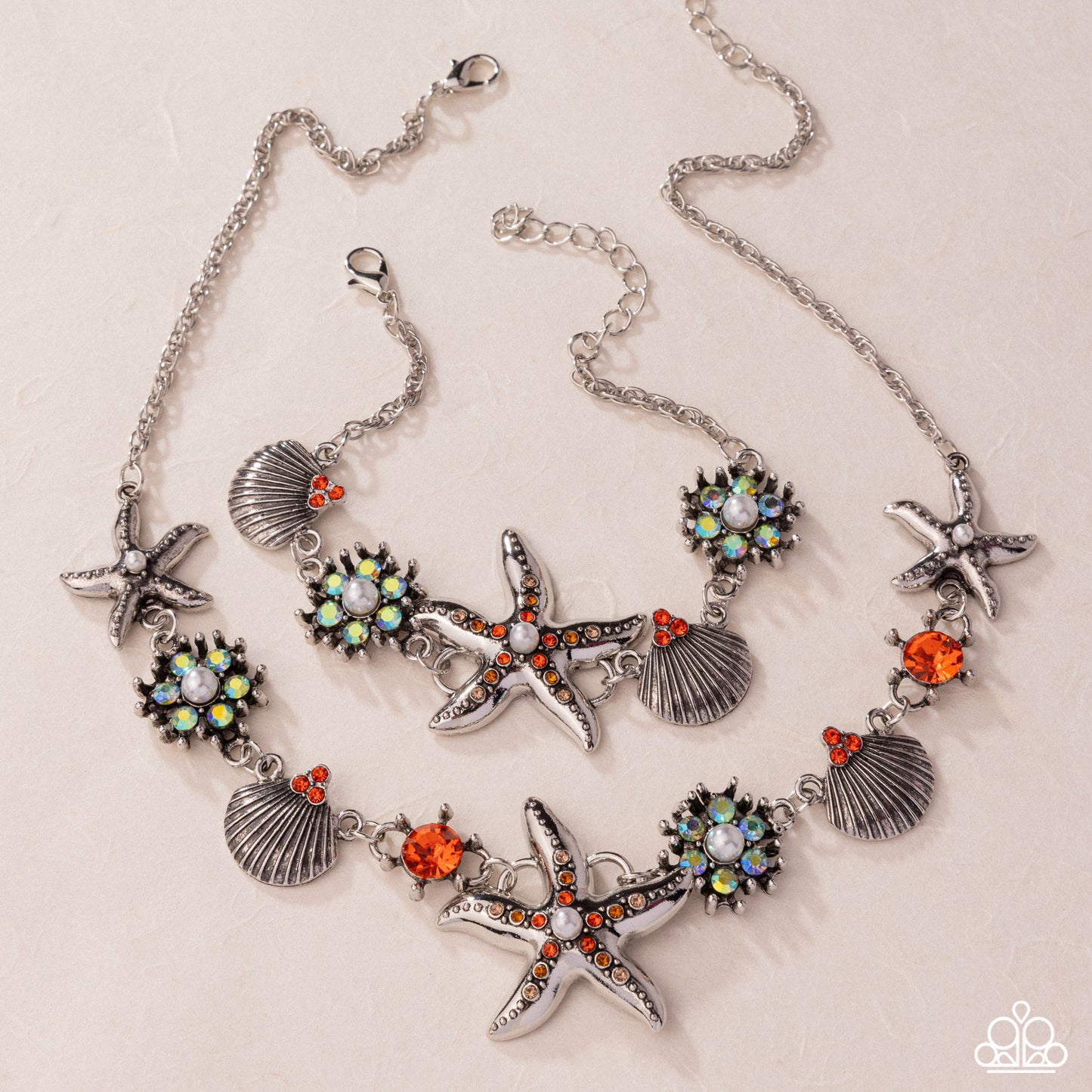 Starfish Solo - Complete Look Orange Necklace: Starfish Song - Orange Bracelet: "Starfish Single - Orange