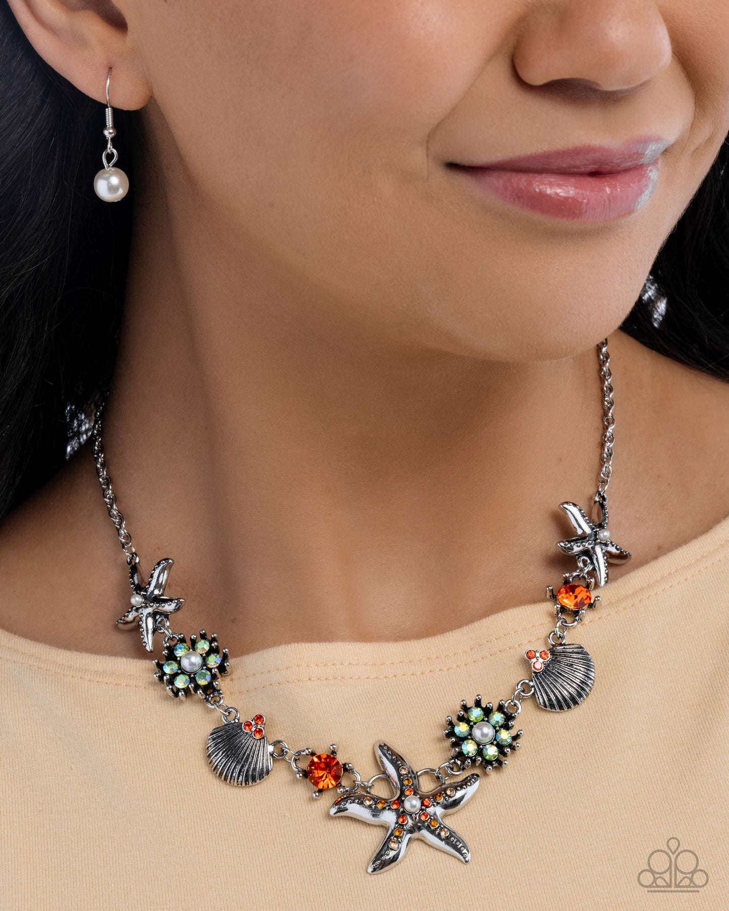 Starfish Solo - Complete Look Orange Necklace: Starfish Song - Orange Bracelet: "Starfish Single - Orange