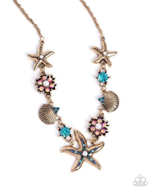 Complete Look Starfish Song Blue Necklace & Starfish Single Blue Bracelet Paparazzi N3331