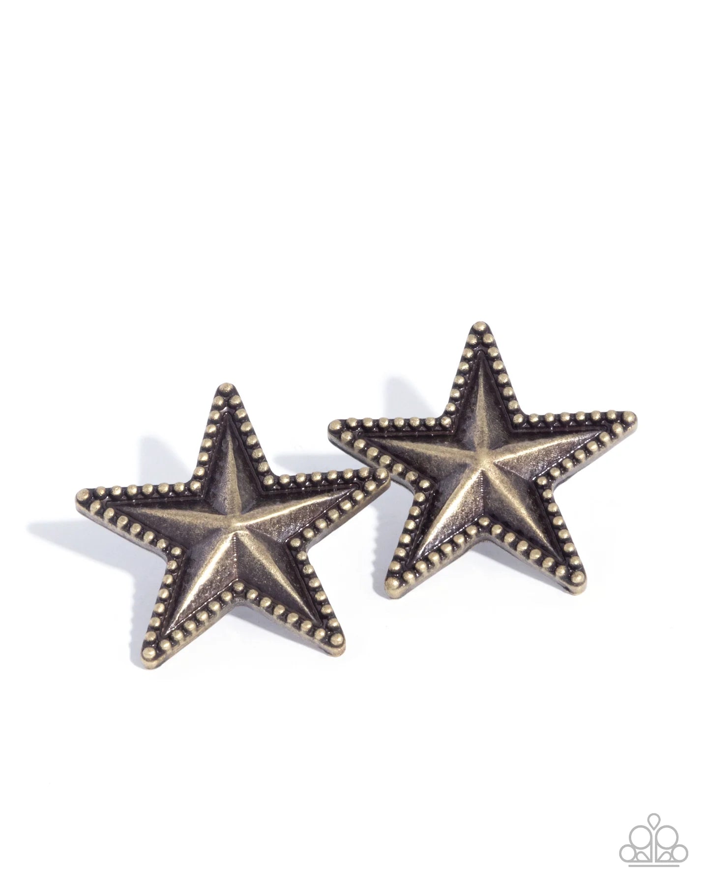 Paparazzi Staunch Studs - Brass Star Post Santa Fe Style Earrings E3160