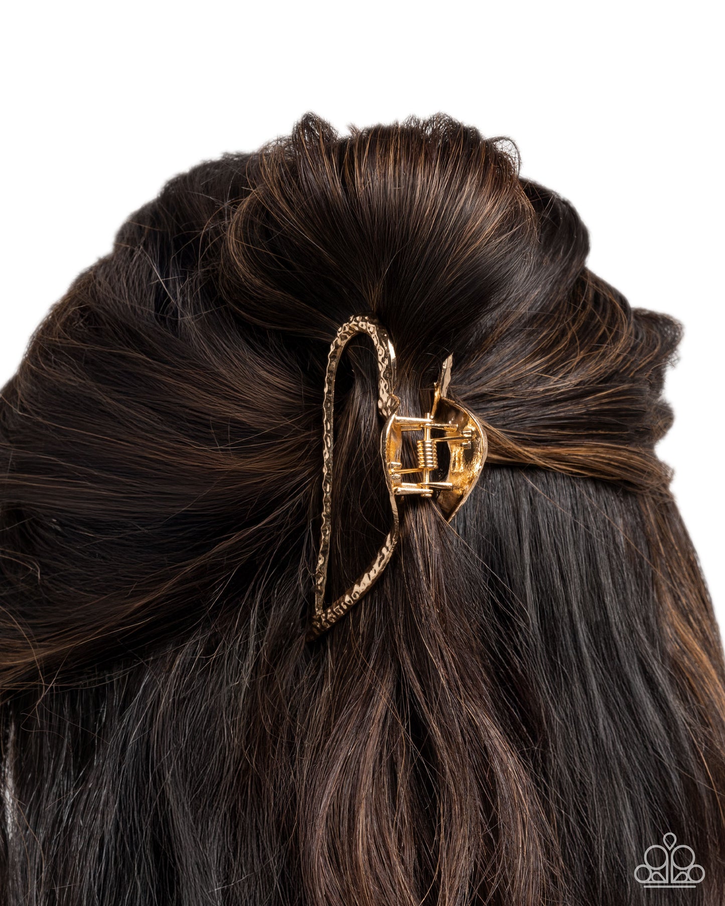 Heartfelt Hint - Gold Heart Hair Claw Clip Paparazzi