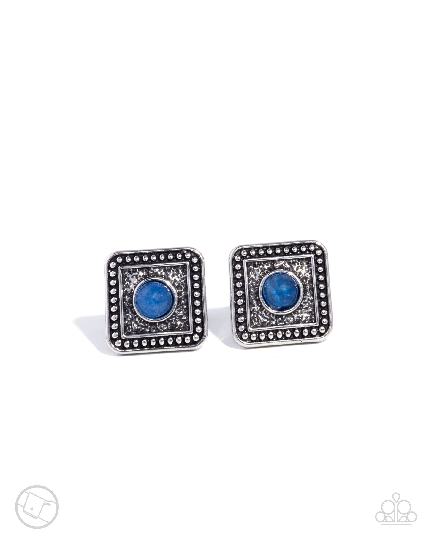 Stony Sophistication - Blue Lapis Stone Silver French Cuff Link Paparazzi CL007