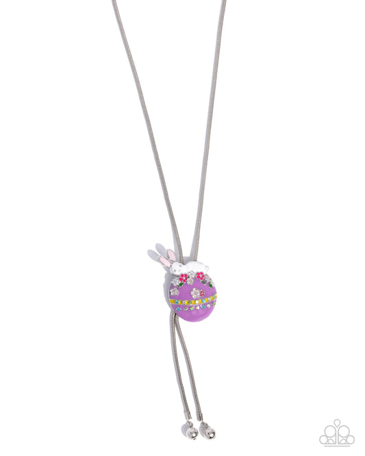 Elated Easter - Multicolored Easter Egg Pendant Bolo Closure Necklace Paparazzi N2974