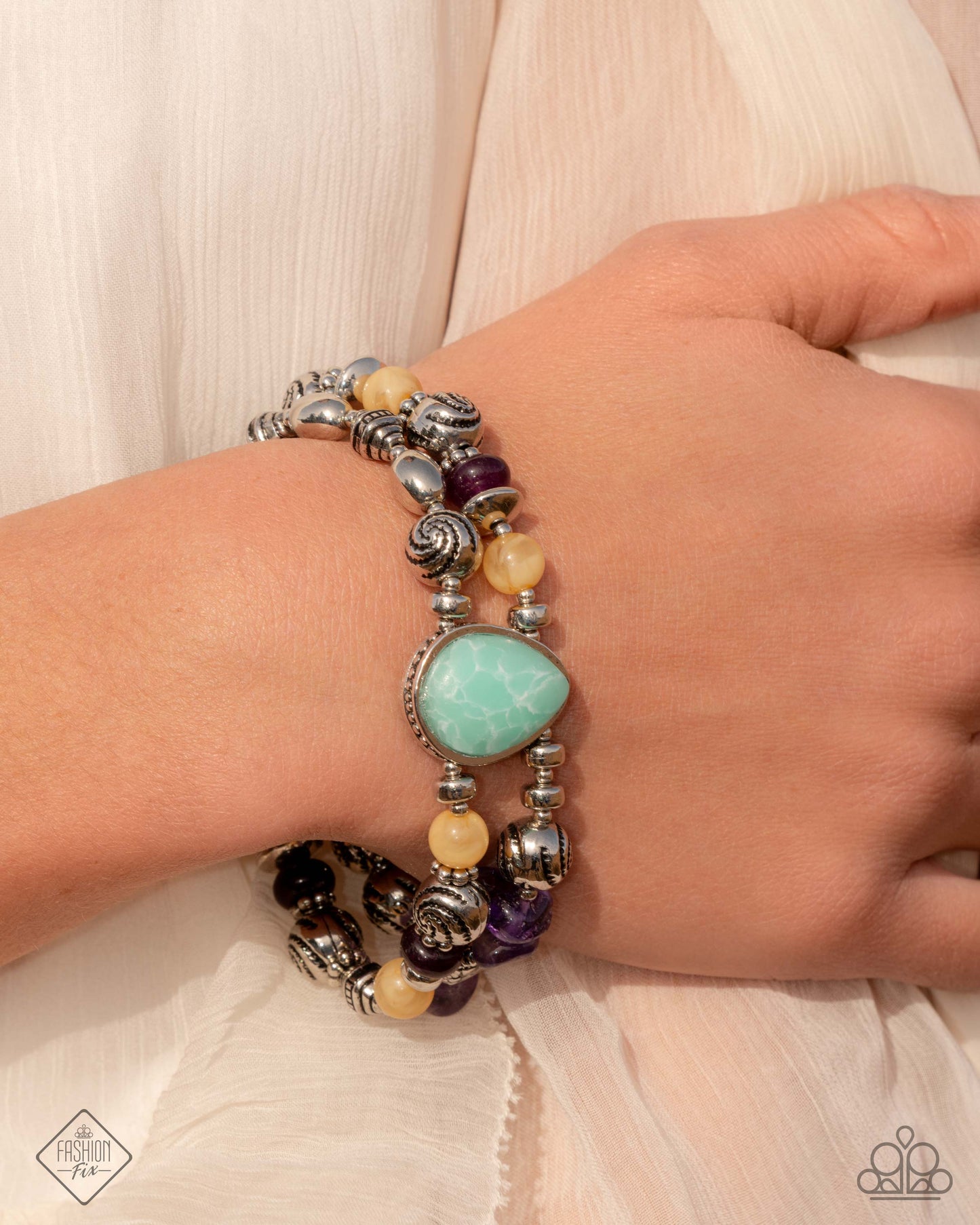 Jovial Jive - Multicolored Stone Bead Bracelet Simply Santa Fe Fashion Fix March 2025 Paparazzi B2192
