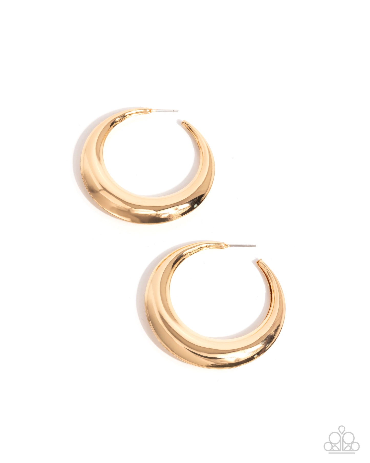 Paparazzi Circular Circumstance - Gold 2 Inch Hoop Earring E3096