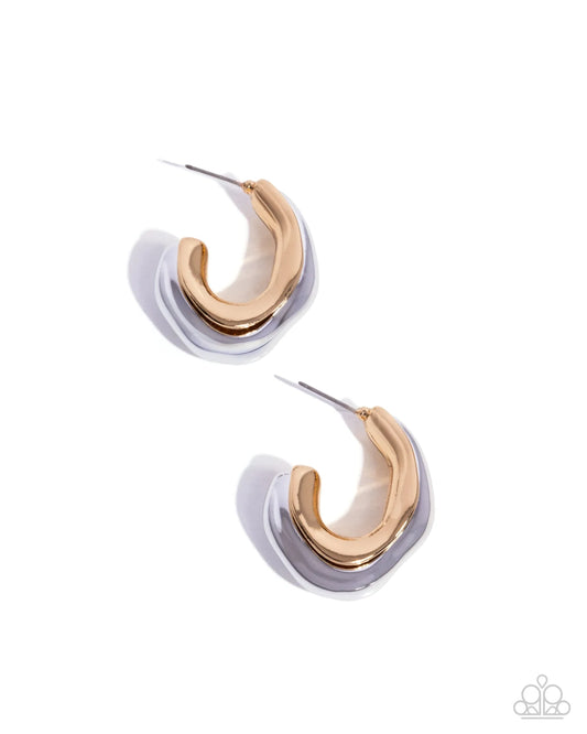 Paparazzi Metallic Multicolored - Multi Silver Gold Mixed Metal 1 Inch Hoop Earrings Life Of The Party September 2025 Paparazzi E3096