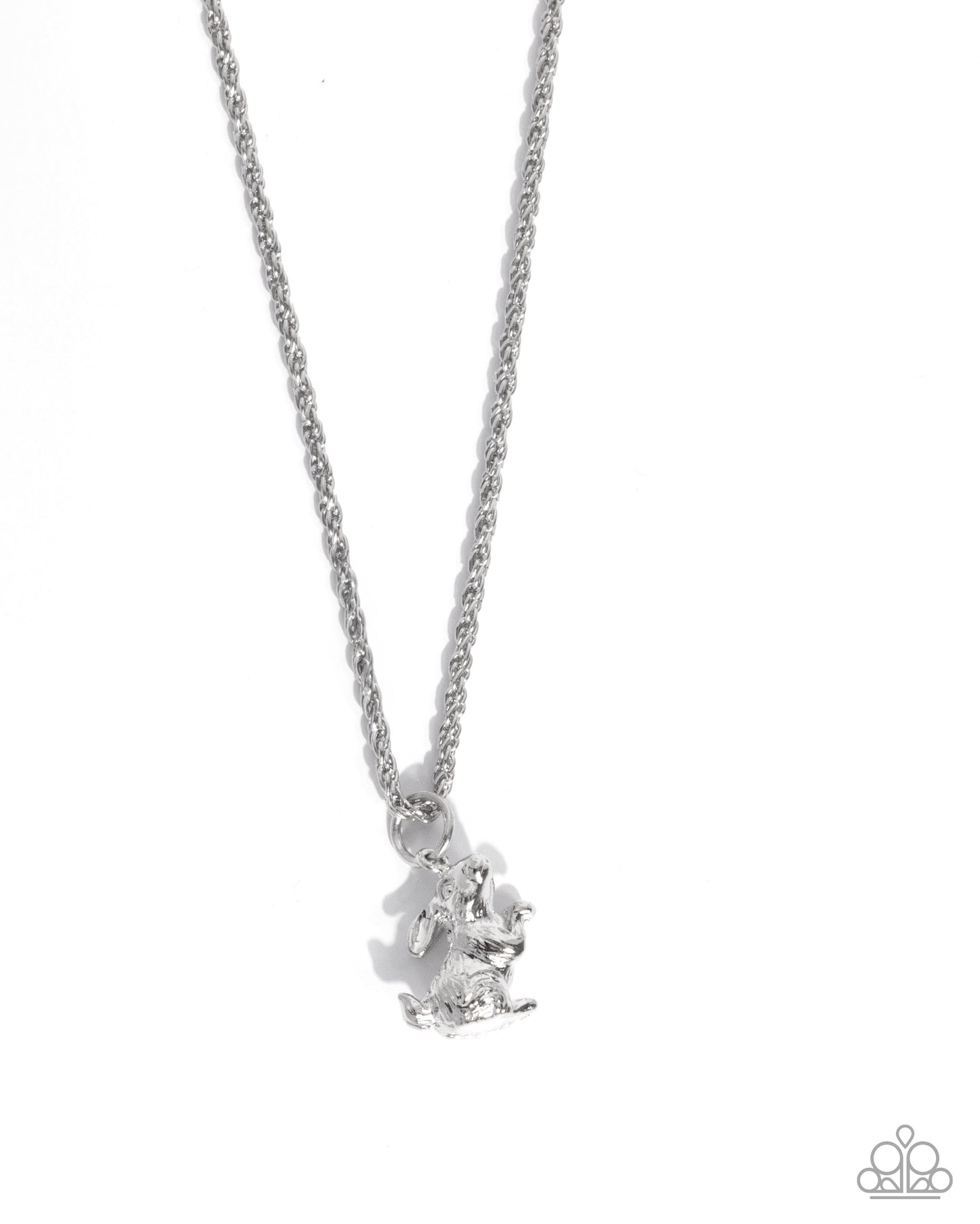 Pet Rabbit - Silver Rabbit Pendant Easter Style Necklace Paparazzi N3236
