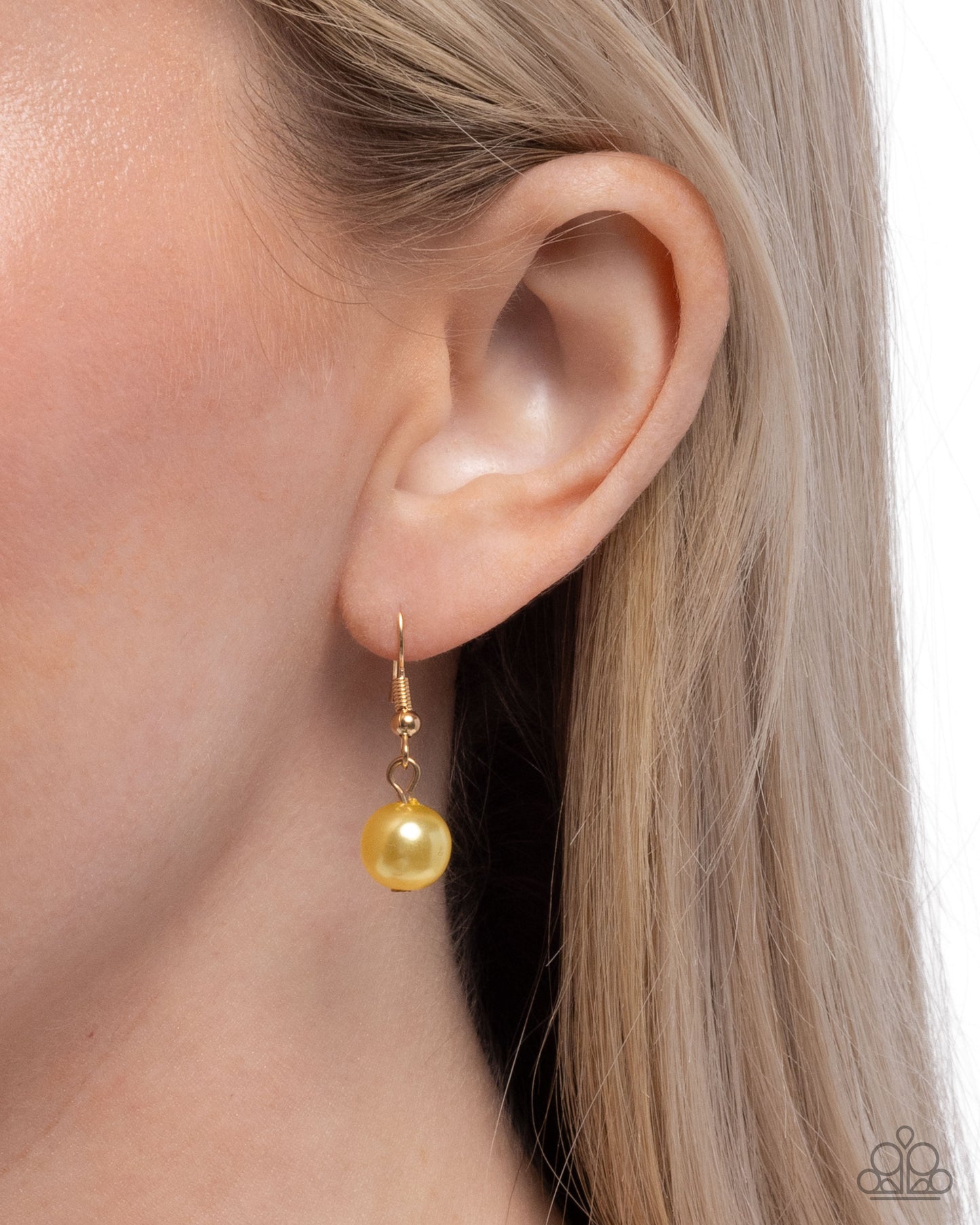 Paparazzi Valiantly Verdant - Yellow Iridescent Gem Gold Flower Snake Chain Necklace N4014