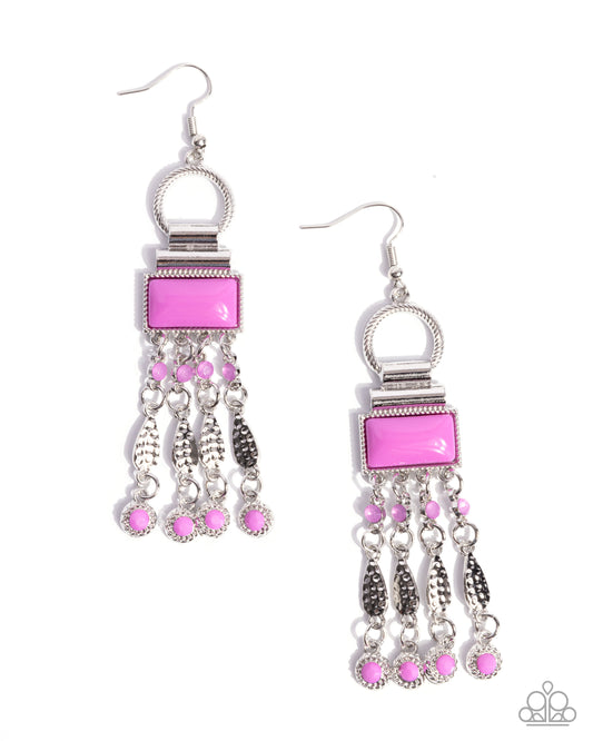 Complimentary Cascade - Purple Crocus Gem Earring Paparazzi E2781