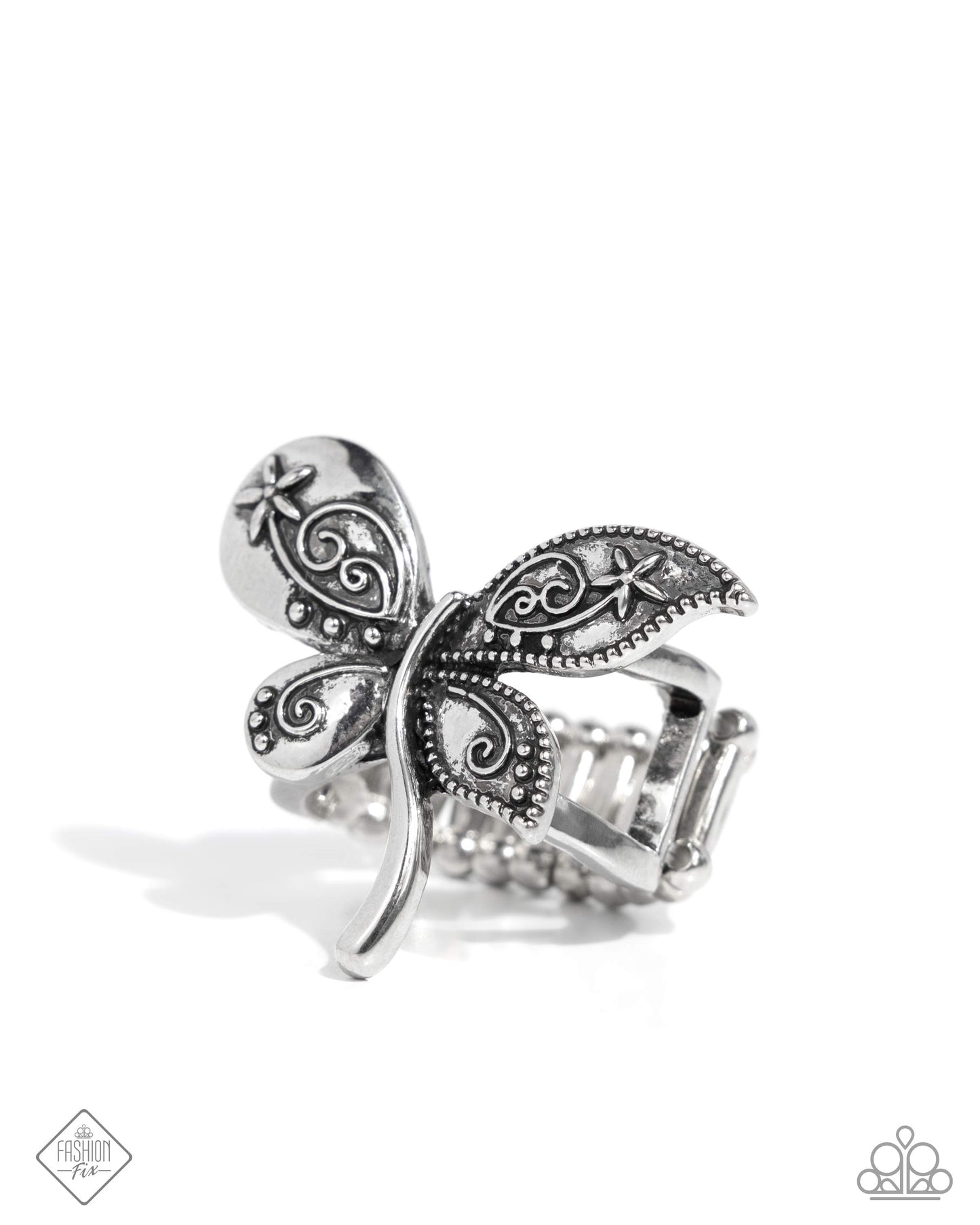 Animated Amusement - Silver Dragonfly Ring Simply Santa Fe Fashion Fix March 2025 Paparazzi