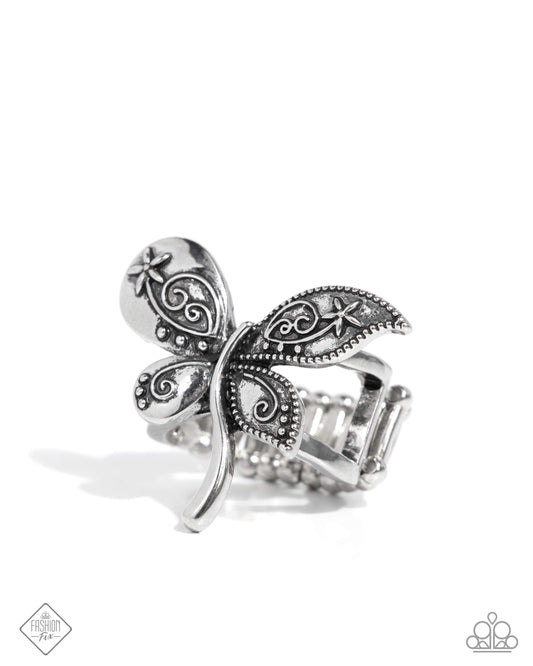 Animated Amusement - Silver Dragonfly Ring Simply Santa Fe Fashion Fix March 2025 Paparazzi R1045
