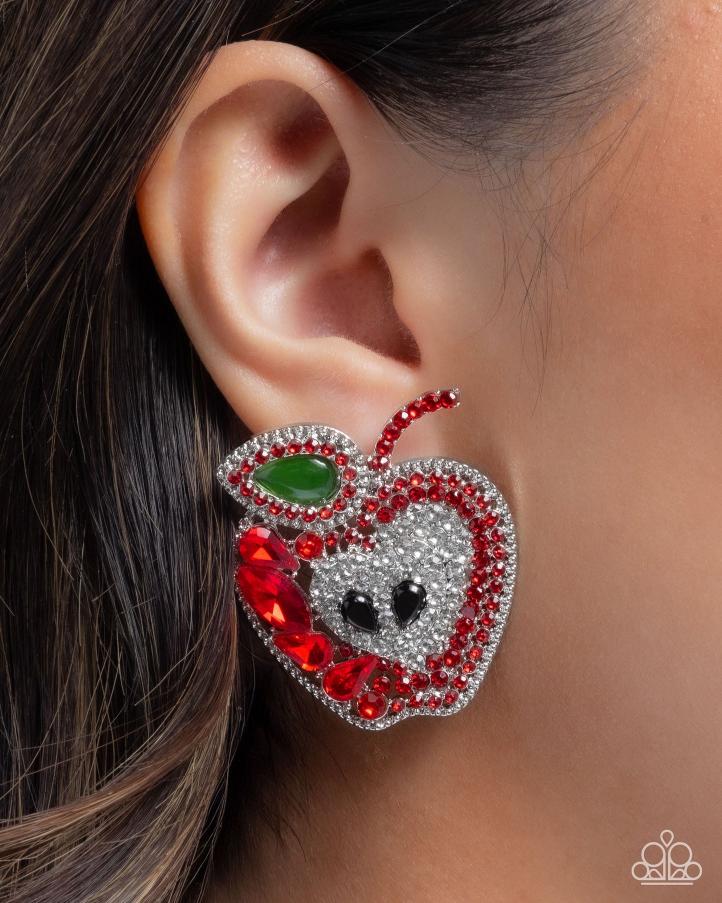 Apple for the Teacher - Red Apple Back To School Teacher Post Earring Paparazzi E3013