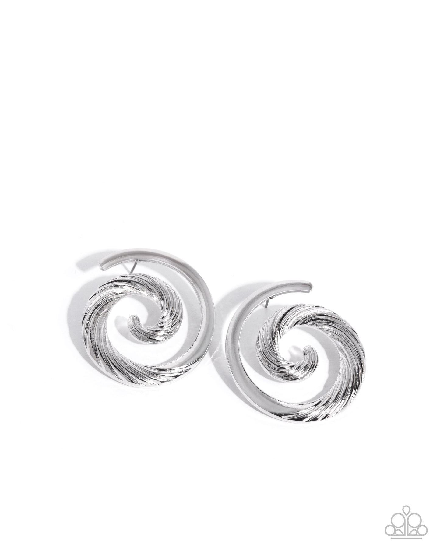 Spiral Silhouette - Silver Spiral Post Earring Paparazzi E2912