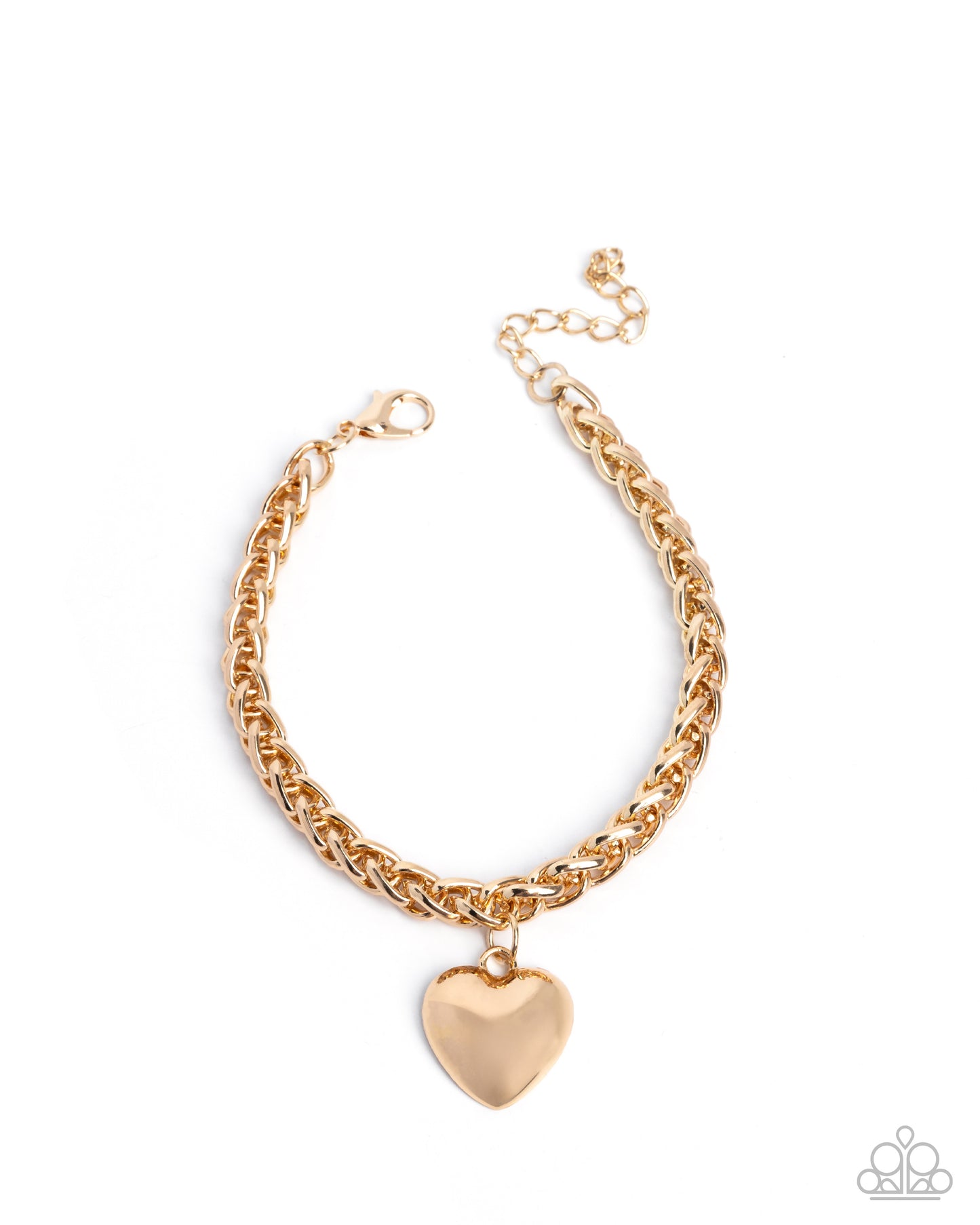 Paparazzi Dancing Damsel - Gold Heart Bracelet B1130