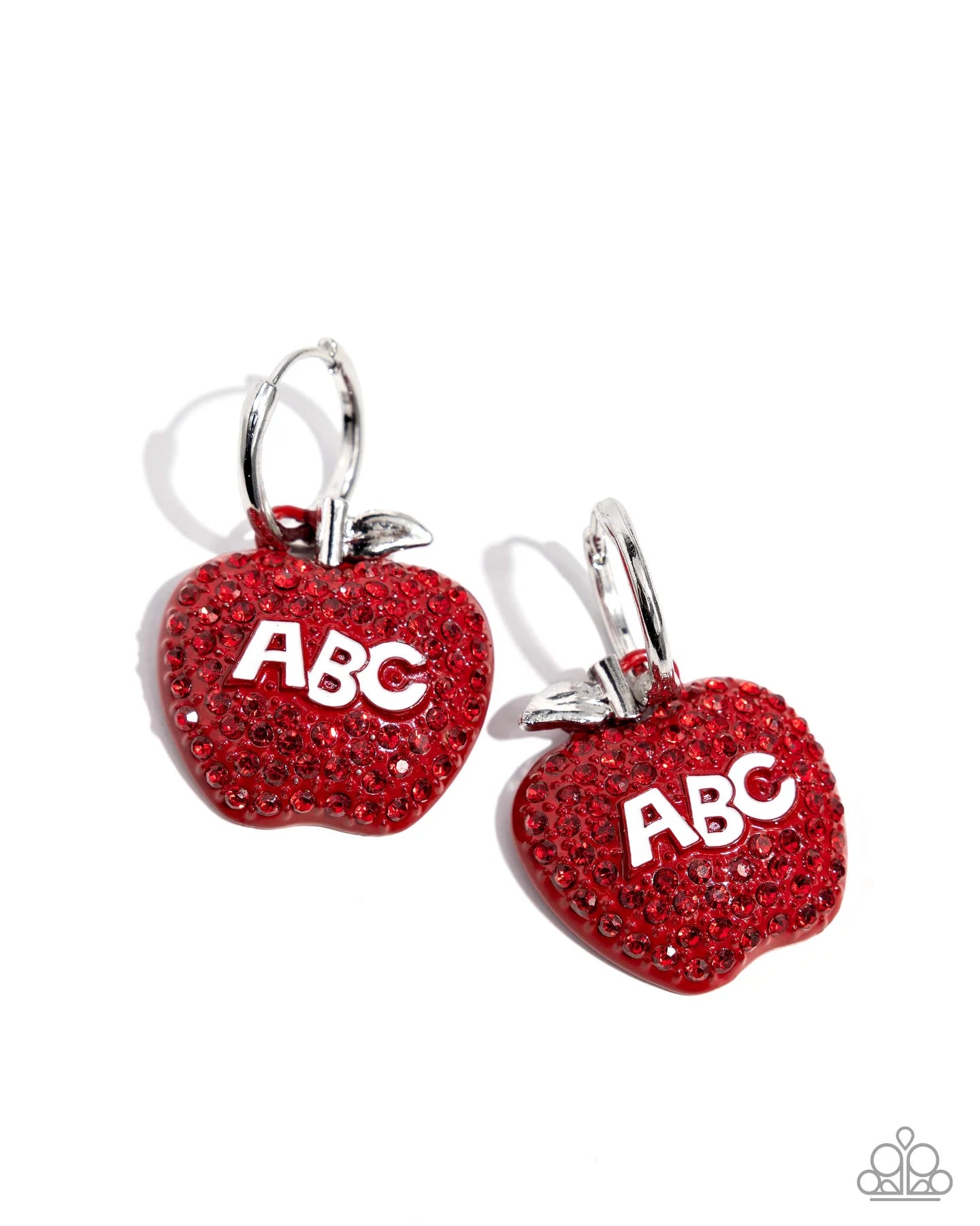 Adorable ABC's Red Apple 3/4 Inch Hoop Earring Life Of The Party July 2025 Paparazzi E2993