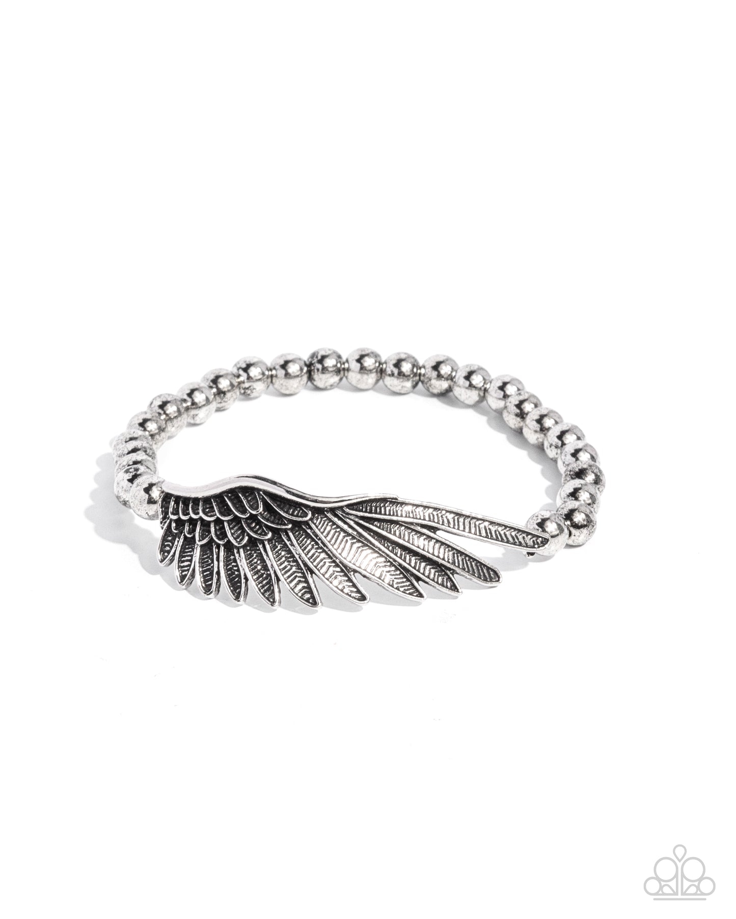 Paparazzi Angelic Appreciation - Silver Angel Wing Stretch Bracelet