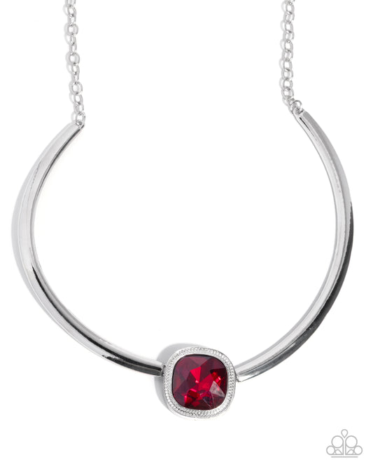 Paparazzi Asscher Assumption - Complete Look Red Gem Necklace & Bracelet