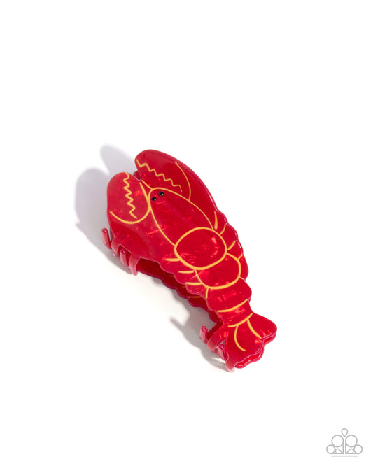 Lobster Leisure - Red Lobster Hair Claw Clip Paparazzi H0189
