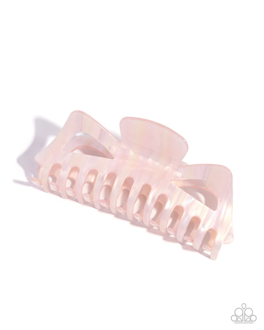 Striped State of Mind - Multi Pearlescent Swirl, Translucent Pink Hair Claw Clip Paparazzi H0198