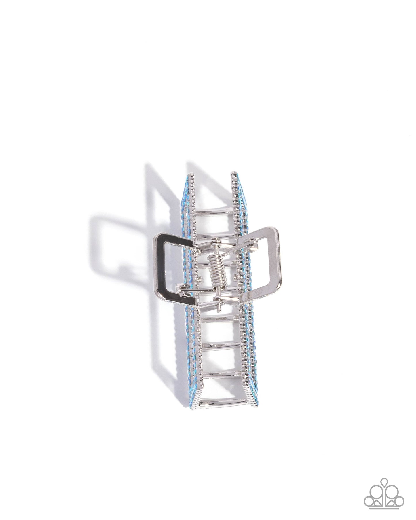 A Glittery Example - Blue Iridescent Rhinestone Hair Claw Clip Paparazzi H0192