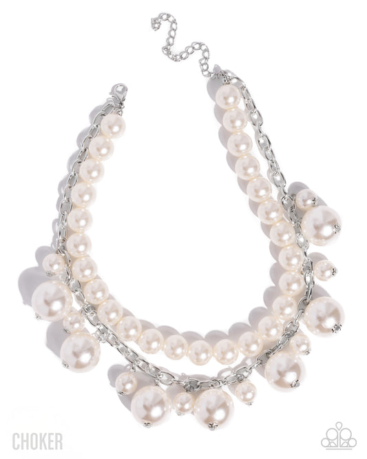 Sophisticated to the Max - White Pearl Layered Choker Necklace Paparazzi 2025 Convention Exclusive N3494