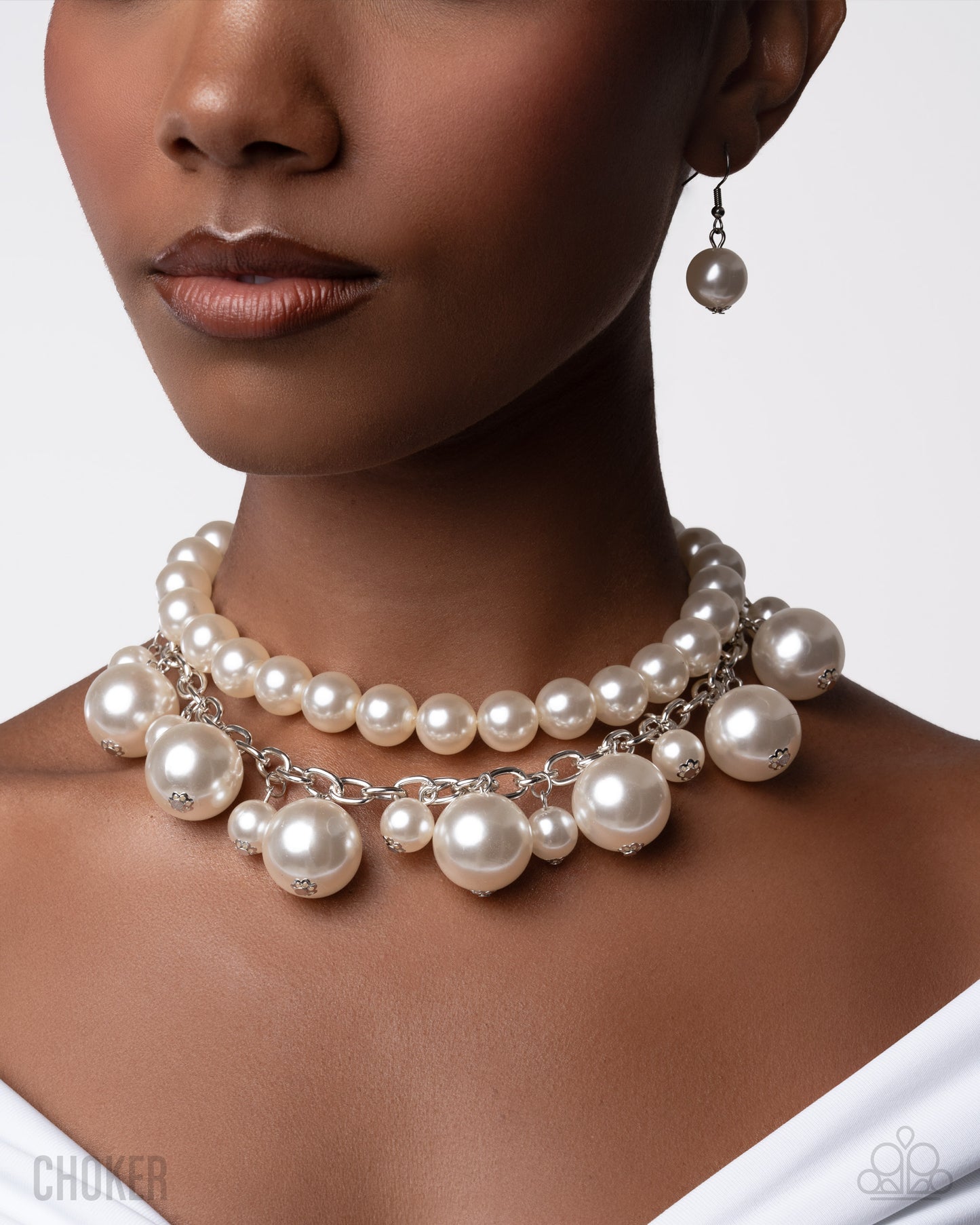 Sophisticated to the Max - White Pearl Layered Choker Necklace Paparazzi 2025 Convention Exclusive N3494