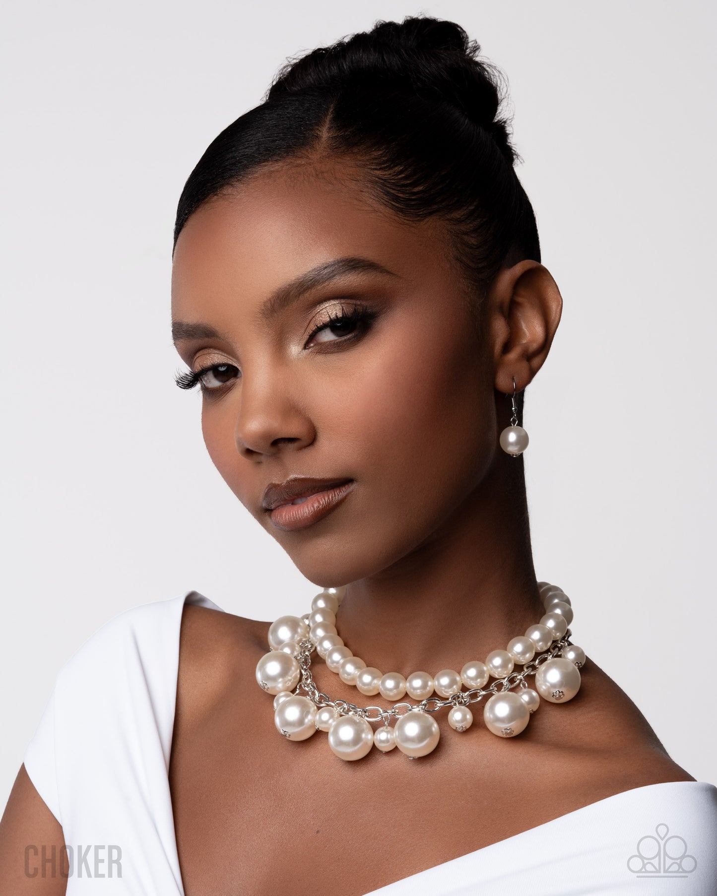 Sophisticated to the Max - White Pearl Layered Choker Necklace Paparazzi 2025 Convention Exclusive N3494