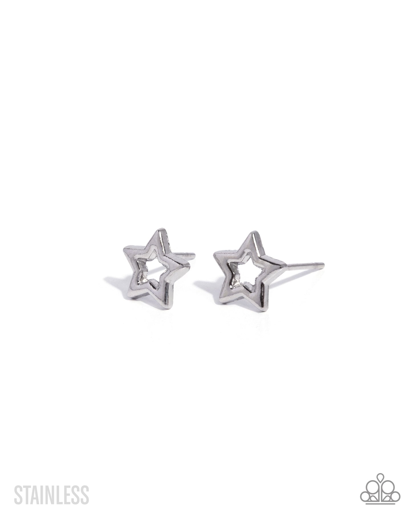 Paparazzi Stellar Solo - Silver Stainless Steel Star Earring